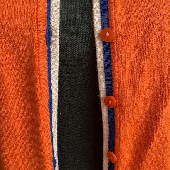 TALBOTS Orange Button Front Lightweight Sweater Cardigan Size LP - Picture 5 of 11
